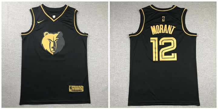 Grizzlies 12 Ja Morant Black Gold Nike Swingman Jersey,We sell and wholesale Grizzlies 12 Ja Morant Black Gold Nike Swingman Jersey on line form chian!